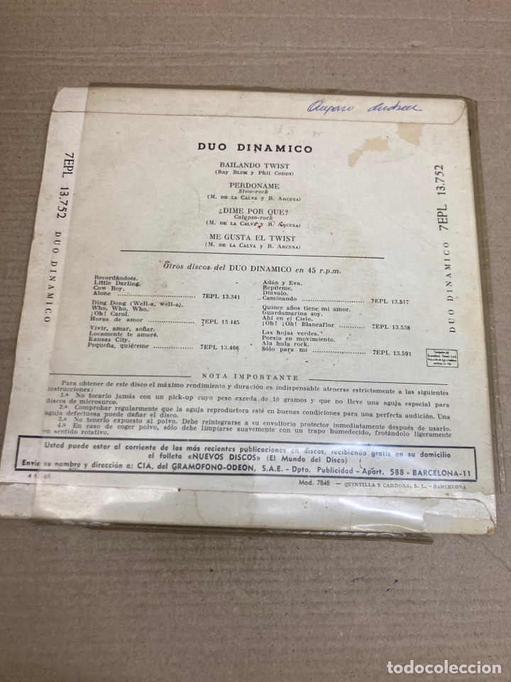 Discos de vinilo: Disco de vinilo Single D&uacute;o Din&aacute;mico - Foto 2