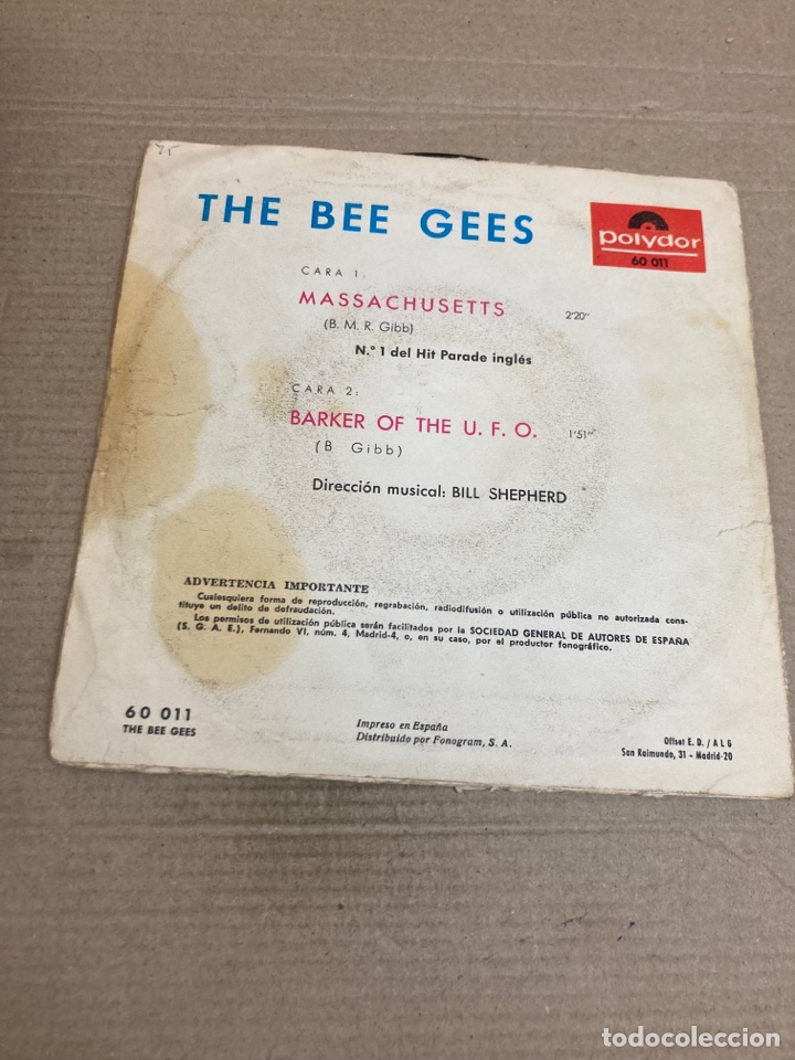 Discos de vinilo: Disco de vinilo Single The bee Gees - Foto 2