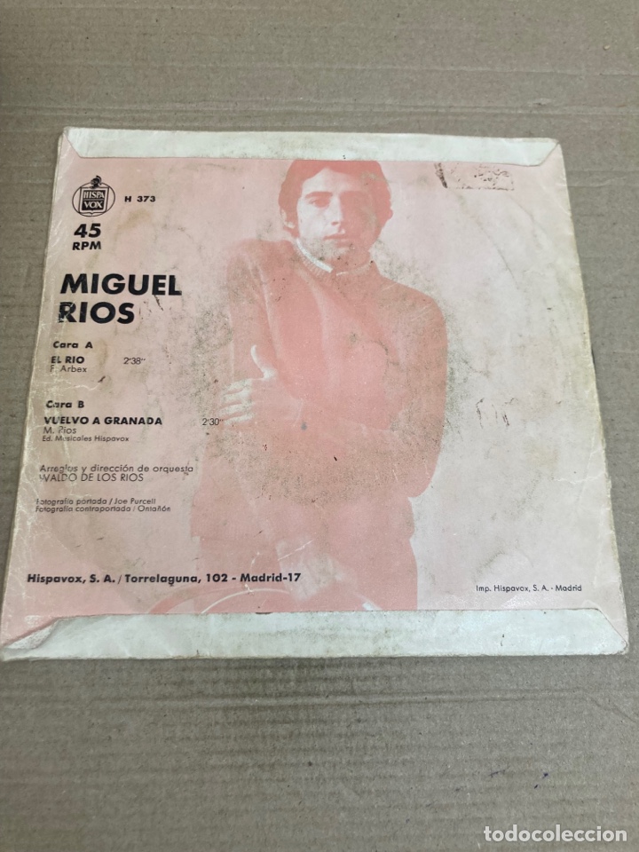 Discos de vinilo: Disco de vinilo Single Miguel R&iacute;os - Foto 2