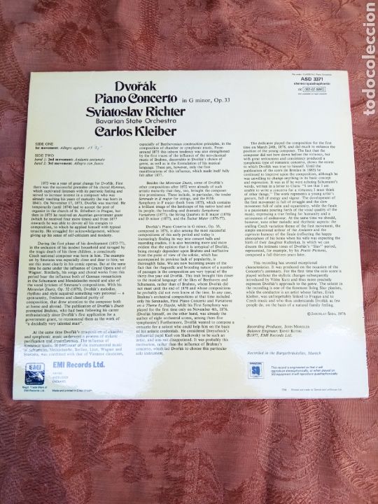 Discos de vinilo: DVORAK, CONCIERTO DE PIANO - Foto 2