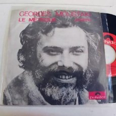 Disques de vinyle: GEORGES MOUSTAKI-SINGLE LE METEQUE. Lote 351904544