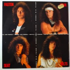 Discos de vinilo: ROYAL AIR FORCE- FASTEN YOUR SEAT BELTS- ITALY LP 1988 + INSERT- EXC. ESTADO.. Lote 352036509