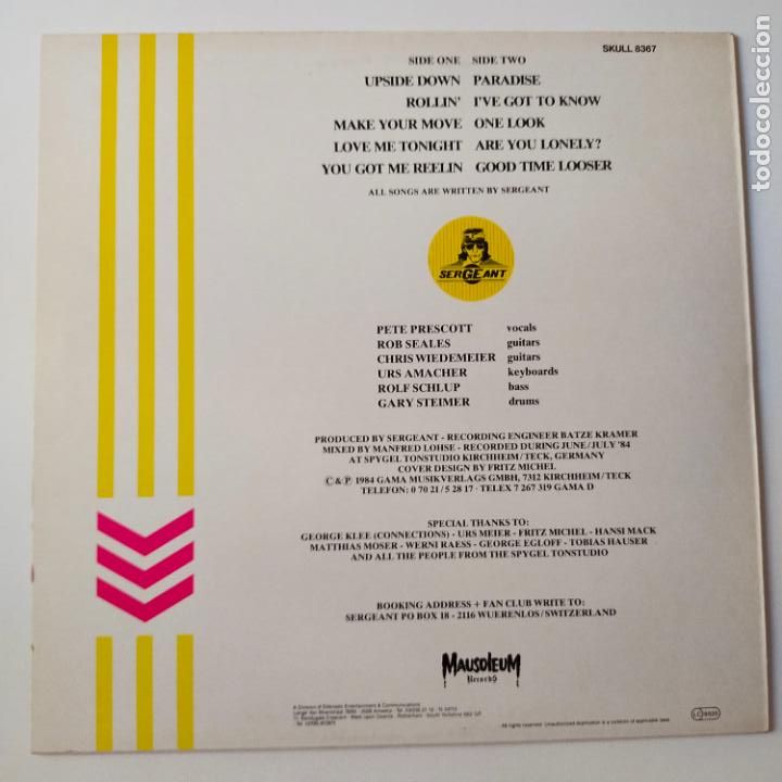Discos de vinilo: SERGEANT- EUROPE LP 1984- COMO NUEVO. - Foto 2
