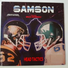 Discos de vinilo: SAMSON- HEAD TACTICS- USA LP 1986- BRUCE DICKINSON- IRON MAIDEN + INSERT- VINILO COMO NUEVO.. Lote 352039014