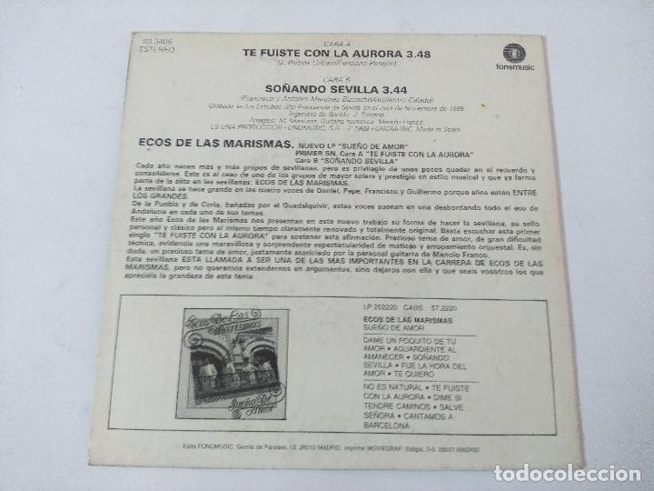 Discos de vinilo: ECOS DE LAS MARISMAS/SUE&Ntilde;O DE AMOR/SINGLE. - Foto 3