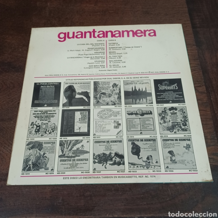 Discos de vinilo: GUANTANAMERA 1977 LP - Foto 2