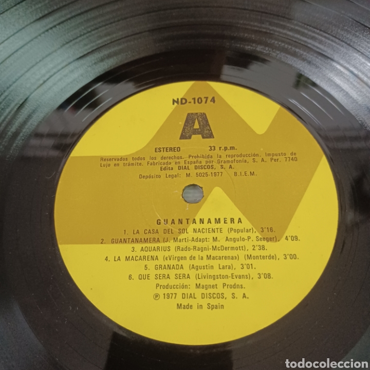 Discos de vinilo: GUANTANAMERA 1977 LP - Foto 3