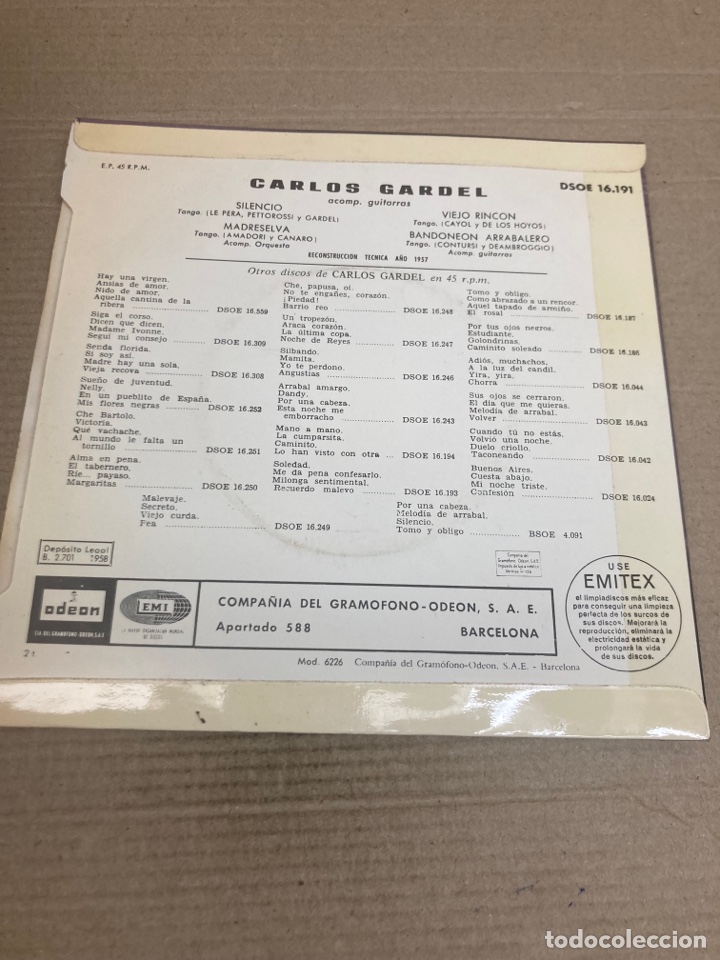 Discos de vinilo: Disco de vinilo Single Carlos Garden - Foto 2