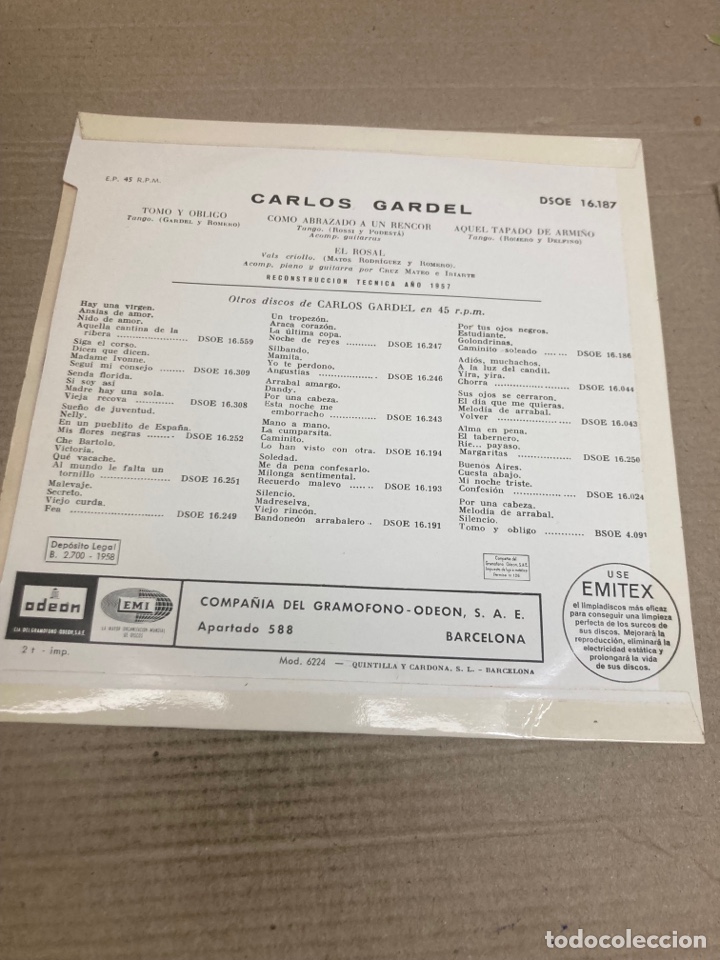 Discos de vinilo: Disco de vinilo Single Carlos garden - Foto 2