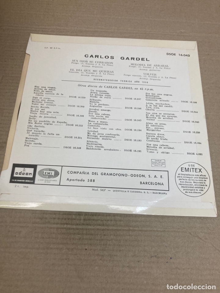 Discos de vinilo: Disco de vinilo Single Carlos Garden - Foto 2