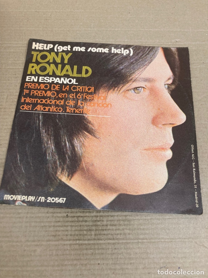 Discos de vinilo: Disco de vinilo Single Tony Ronald - Foto 2