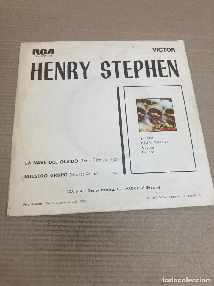 Discos de vinilo: Disco de vinilo Single Henry Stephen - Foto 2
