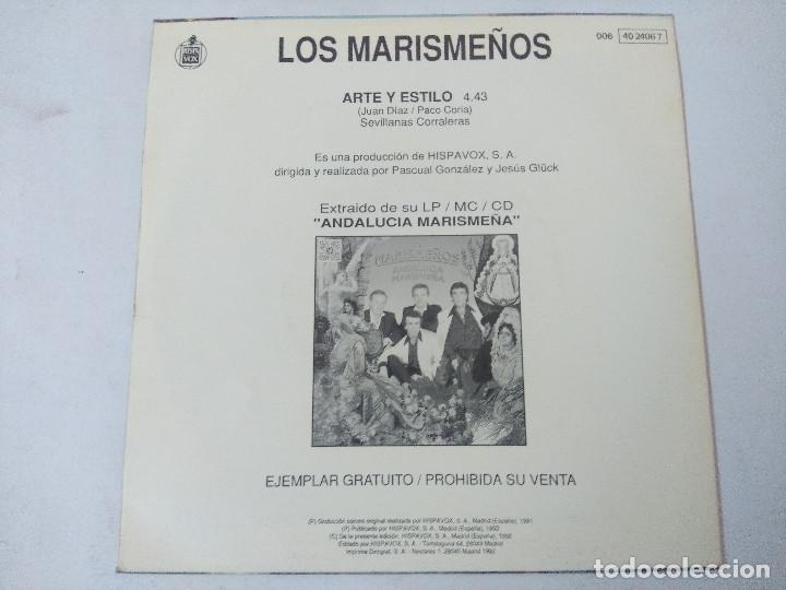 Discos de vinilo: LOS MARISME&Ntilde;OS/ARTE Y ESTILO/SINGLE PROMOCIONAL. - Foto 3