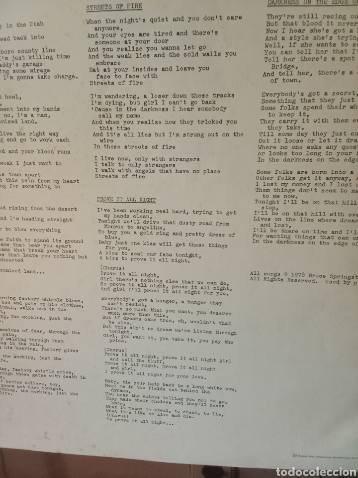 Discos de vinilo: BRUCE SPRINGSTEEN Original CBS Spain 1978 - Foto 2