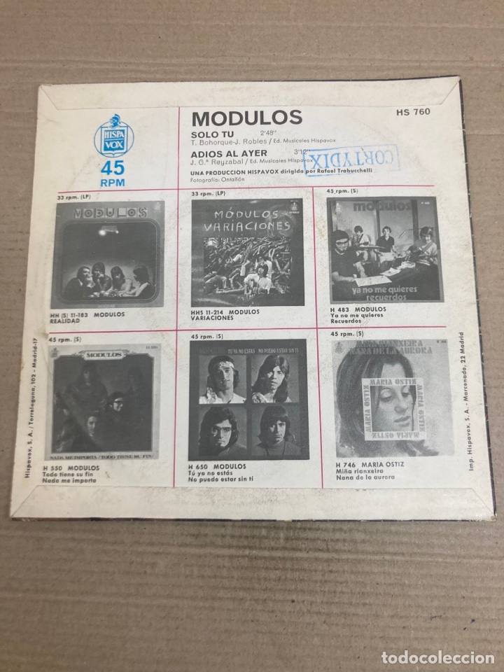 Discos de vinilo: Disco de vinilo Single M&oacute;dulos - Foto 2