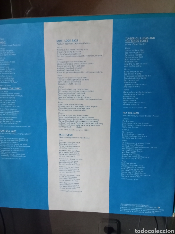 Discos de vinilo: David LINDLEY 1981 Elektra Asylum Records.Copia Spain - Foto 4