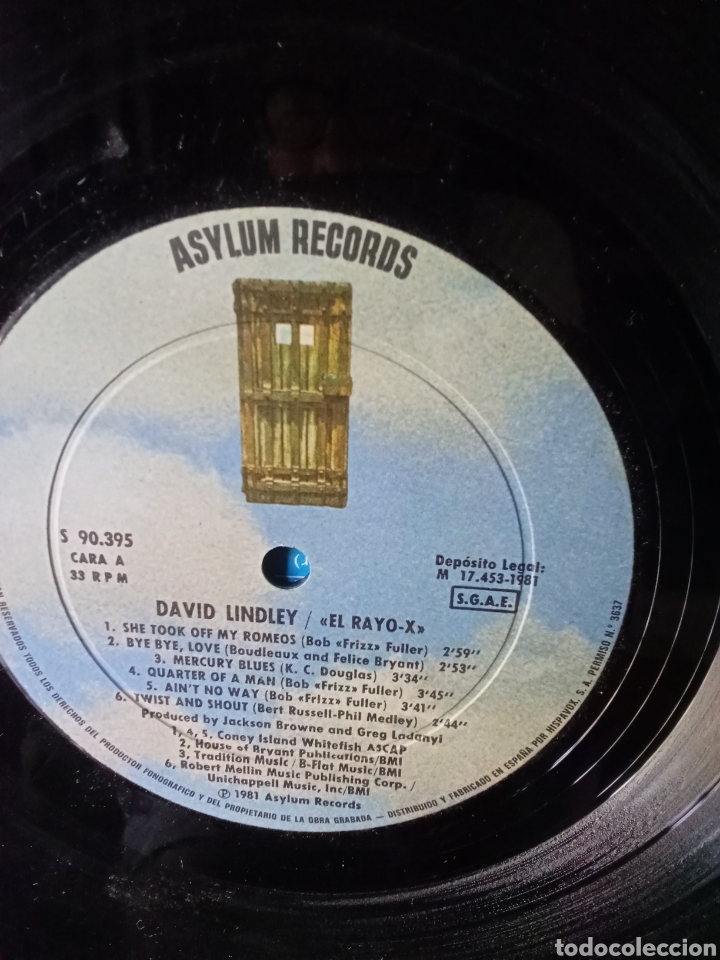 Discos de vinilo: David LINDLEY 1981 Elektra Asylum Records.Copia Spain - Foto 6