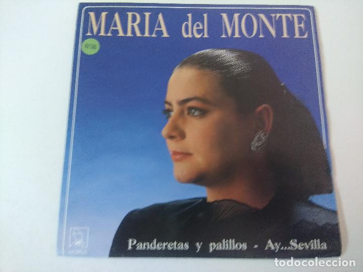 Discos de vinilo: MARIA DEL MONTE/PANDERETAS Y PALILLOS/SINGLE. - Foto 1