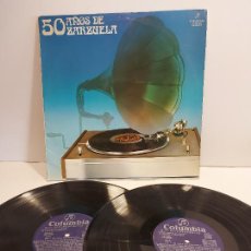 Discos de vinilo: 50 AÑOS DE ZARZUELA / DOBLE LP-GATEFOLD - COLUMBIA-1977 / MBC. ***/***. Lote 352677944