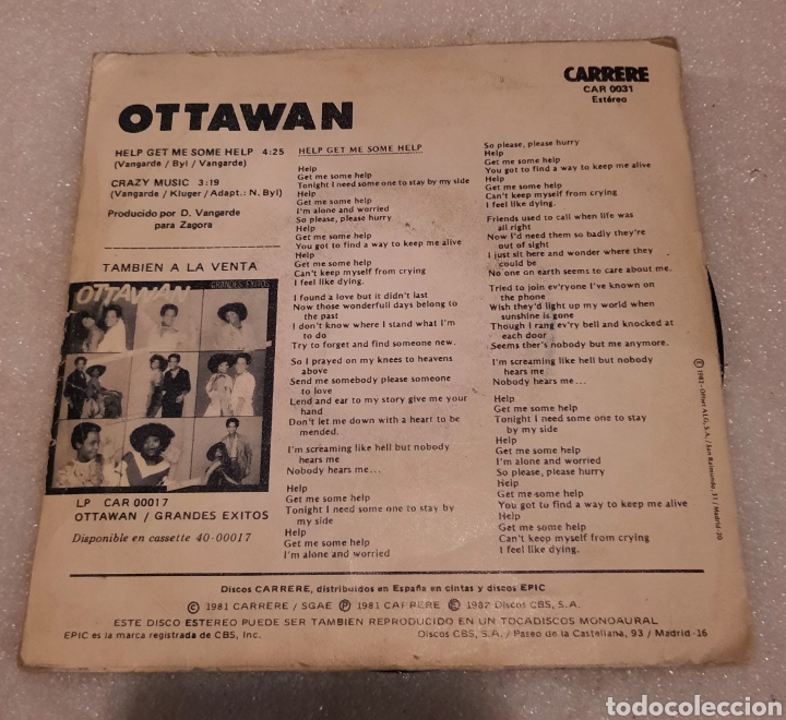 Discos de vinilo: Ottawan - Help get me some help - Foto 3