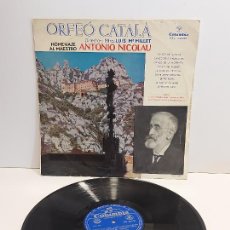Discos de vinilo: ORFEÓ CATALÀ / HOMENAJE AL MTRO. ANTONIO NICOLAU / LP-COLUMBIA-1959 / MBC. ***/***. Lote 352816634