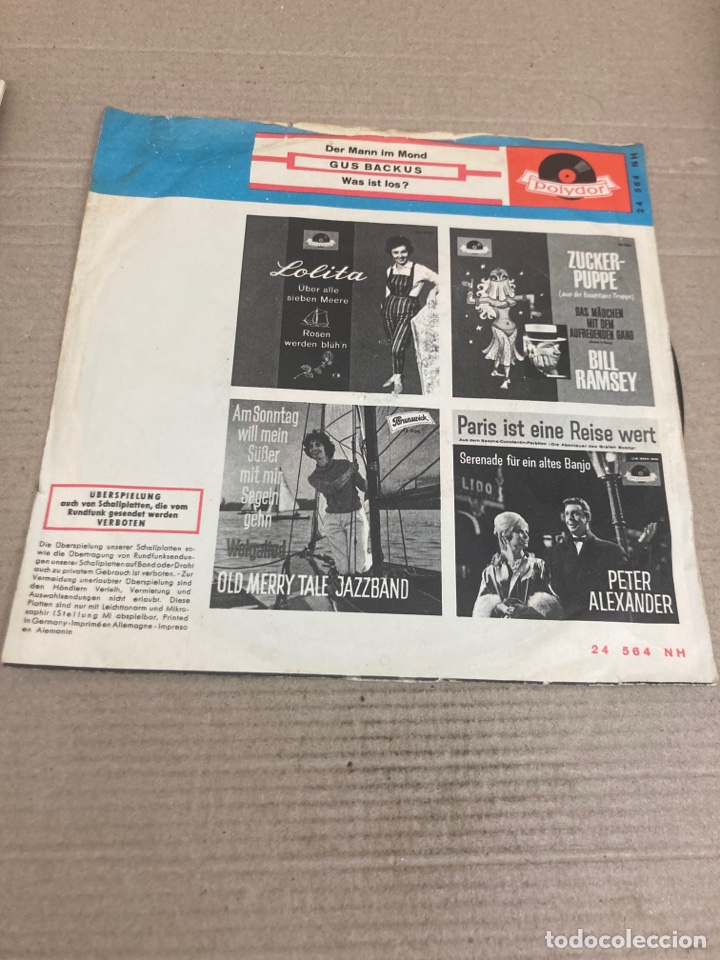Discos de vinilo: Disco de vinilo Single Gus Backus - Foto 2