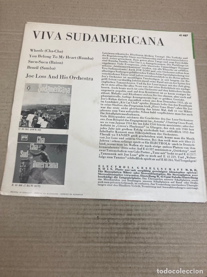 Discos de vinilo: Disco de vinilo Single Viva Sud Am&eacute;rica - Foto 2