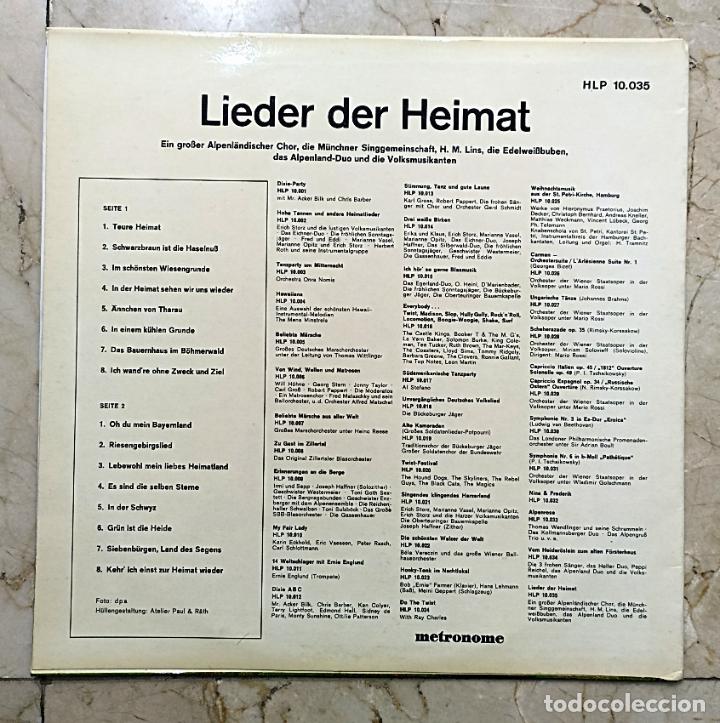 Discos de vinilo: LP LIEDER DER HEIMAT - METRONOME - Foto 2