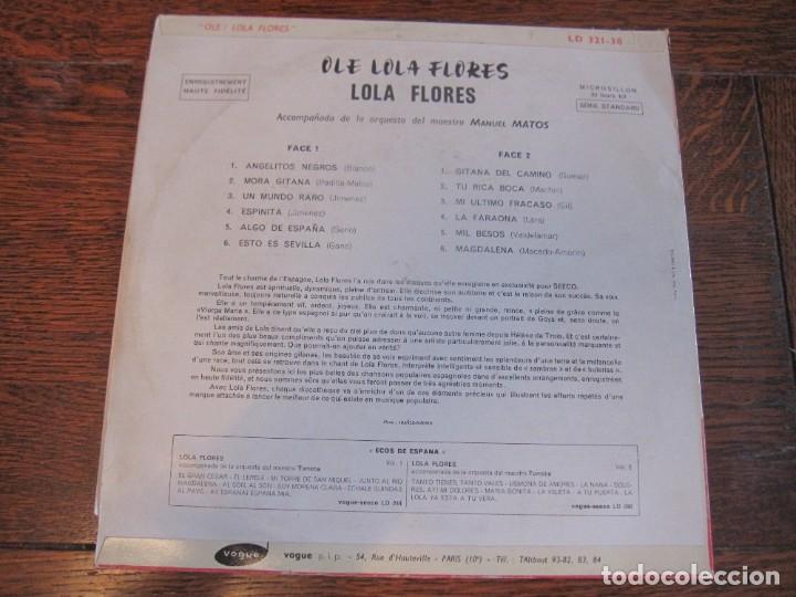 Discos de vinilo: LOLA FLORES &acute;OLE!&acute; Francia. - Foto 2