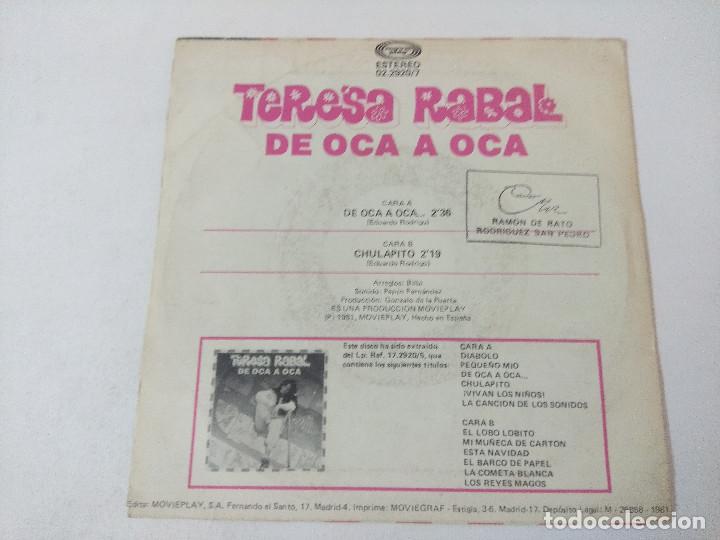 Discos de vinilo: TERESA RABAL/DE OCA A OCA/SINGLE. - Foto 3