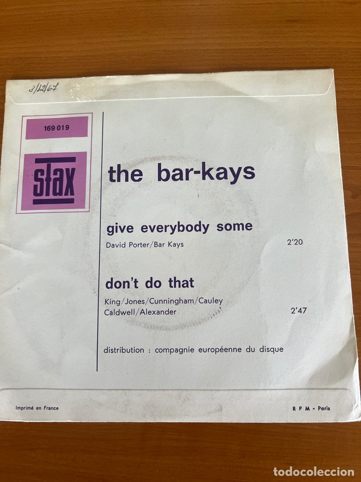 Discos de vinilo: The Bar - Kays - Guve Eveybody Some - Foto 2