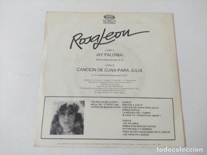Discos de vinilo: ROSA LEON/AY PALOMA/SINGLE. - Foto 3