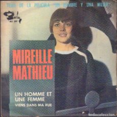 Dischi in vinile: MIRELLE MATHIEU - UN HOMME ET UNE FEMME, VIENS DANS MA RUE / SINGLE BARCLAY 1966 RF-6071. Lote 353500078