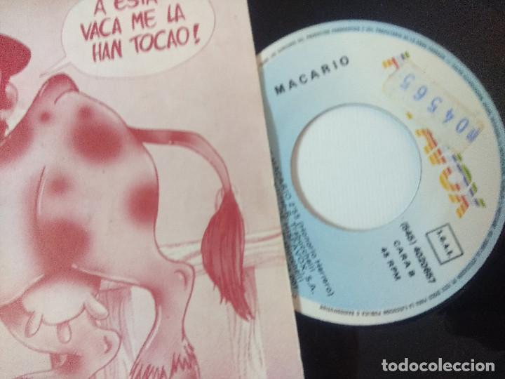Discos de vinilo: MACARIO/LA VACA DE MACARIO/SINGLE. - Foto 2