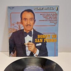 Discos de vinilo: BONET DE SAN PEDRO / ROMÁNTIVO VOL. 1 / LP - BELTER-1982 / MBC. ***/***. Lote 353622578