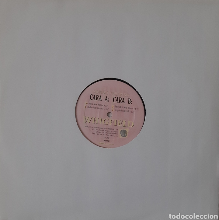 Discos de vinilo: Saturday Night Remix Whingfield - Foto 1
