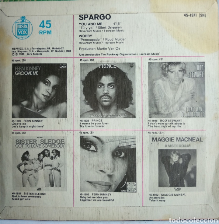 Discos de vinilo: *SPARGO. SPAIN. HISPAVOX. 1980.LX1.1 - Foto 2
