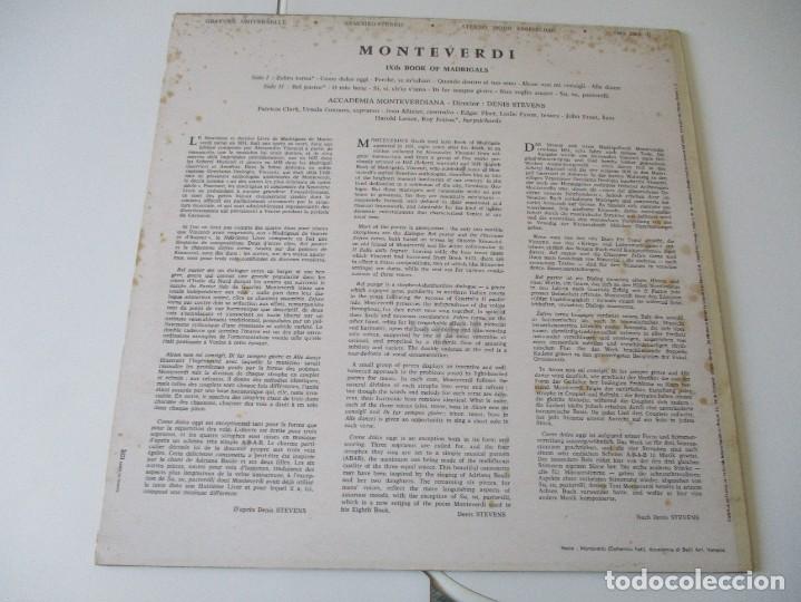 Discos de vinilo: MONTEVERDI Madrigal DI3645 - Foto 2