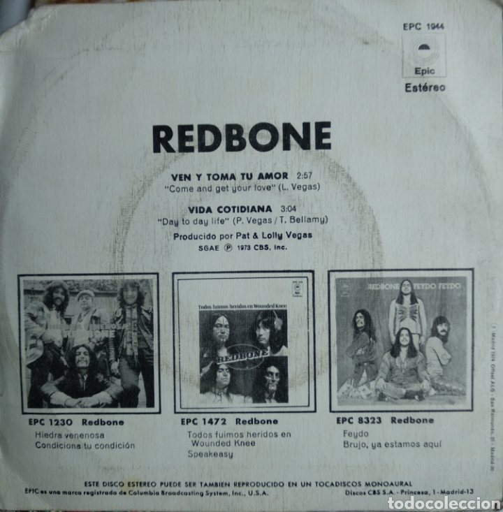 Discos de vinilo: *REDBONE. SPAIN. EPIC. 1974. LX1.1 - Foto 2