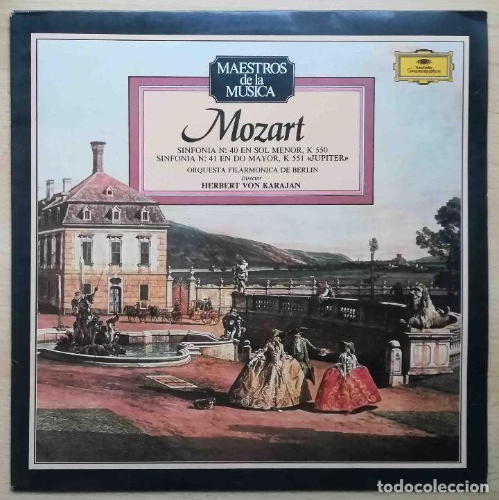 Discos de vinilo: LP Maestros de la m&uacute;sica N&ordm; 2: Mozart. Sinfon&iacute;a N&ordm; 40 el Sol menor y N&ordm; 41 en Do Mayor.