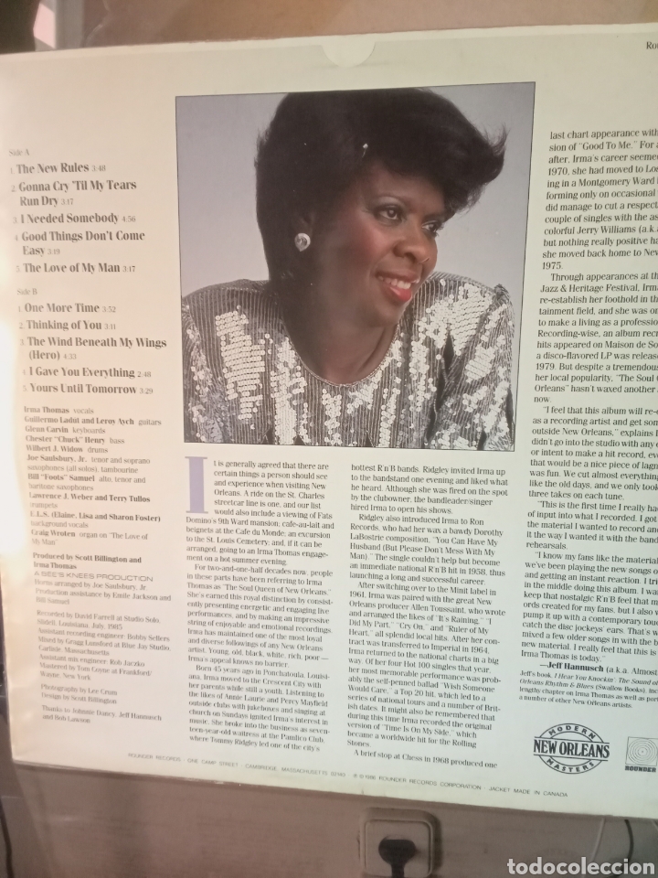 Discos de vinilo: IRMA THOMAS 1986 Rounder Records USA - Foto 5