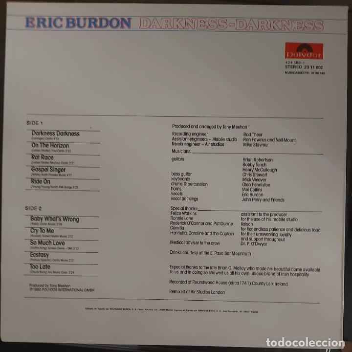 Discos de vinilo: ERIC BURDON - DARKNESS DARKNESS (1980) - Foto 2