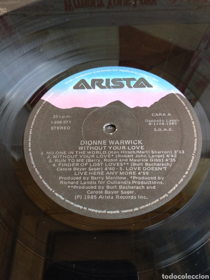 Discos de vinilo: *DIONNE WARWICK. SPAIN. ARISTA. 1985. LA.3 - Foto 3