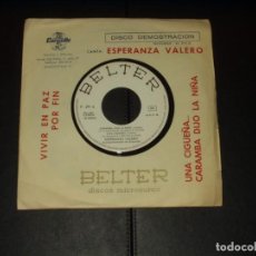 Discos de vinilo: ESPERANZA VALERO EP CARAMBA,DIJO LA NIÑA+3 PROMOCIONAL LATIN POP. Lote 353853148
