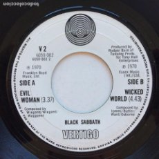 Discos de vinilo: BLACK SABBATH ‎– EVIL WOMAN / WICKED WORLD , UK 1970 VERTIGO. Lote 353921888