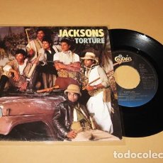 Discos de vinilo: THE JACKSONS / MICHAEL JACKSON - TORTURE - SINGLE - 1984. Lote 293839058