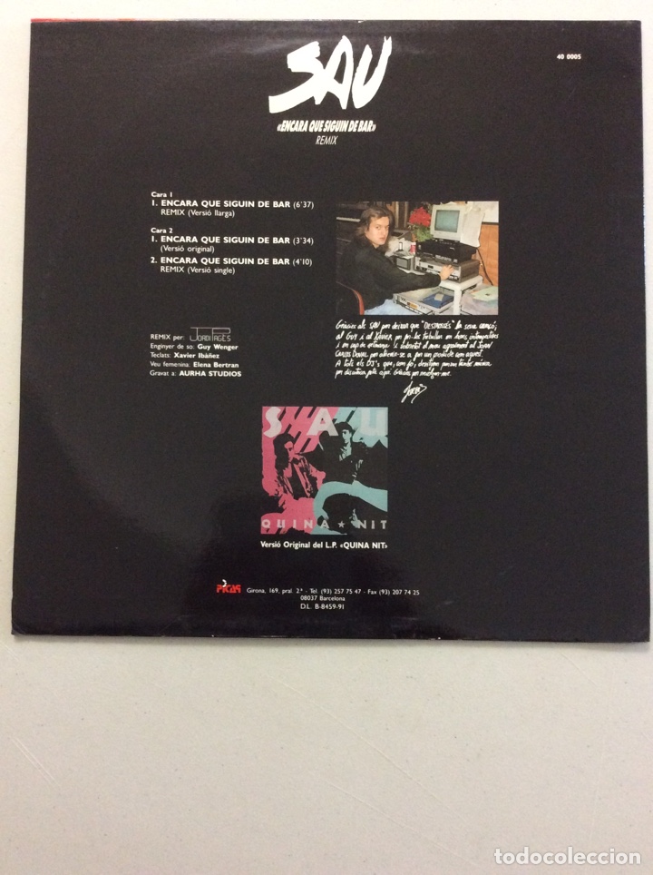 Discos de vinilo: Sau. Encara que siguin de bar. Remix. - Foto 2