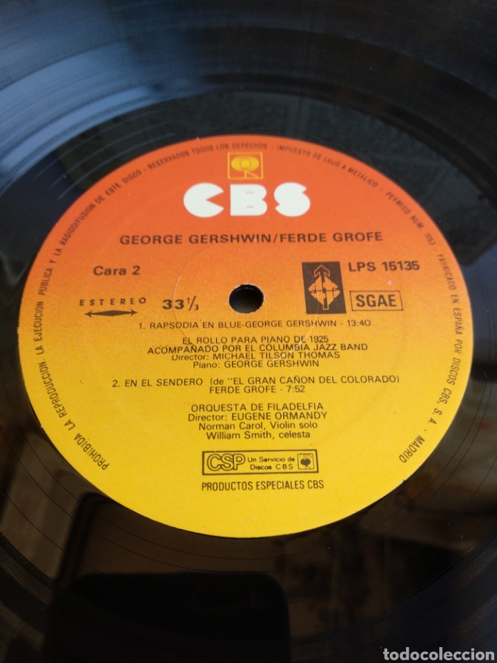 Discos de vinilo: *FERDE GROFE. GEORGE GERSHWIN. SPAIN. CBS. 1981. LX1.2 - Foto 3