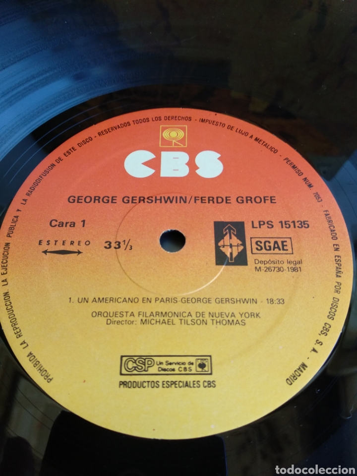 Discos de vinilo: *FERDE GROFE. GEORGE GERSHWIN. SPAIN. CBS. 1981. LX1.2 - Foto 4