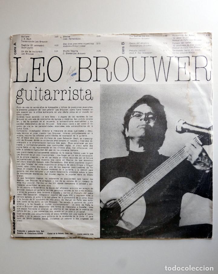 Discos de vinilo: Leo Brouwer De Bach a los Beatles. LP Vinilo - Foto 2